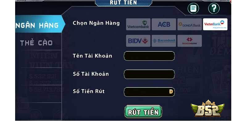 Rút tiền bằng chuyển khoản