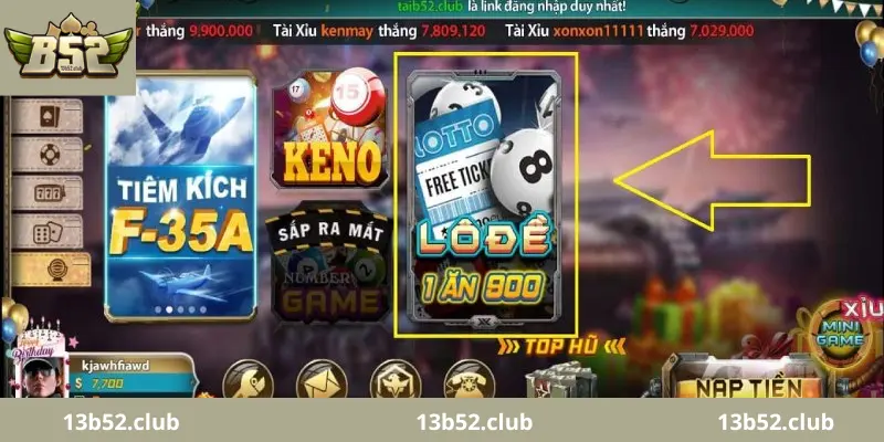 Giới thiệu game lô đề 1 ăn 900 B52